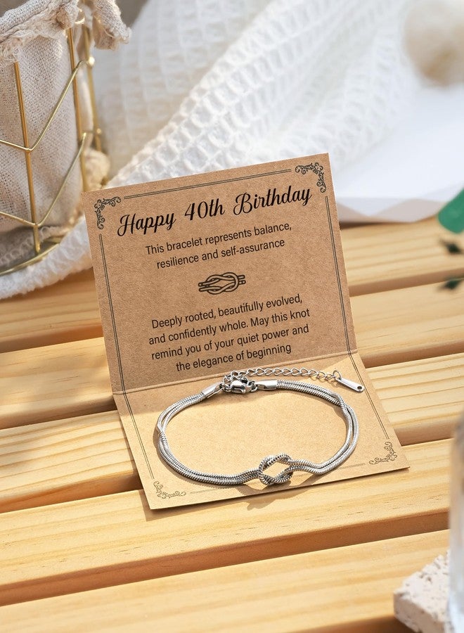 Tarsus 40th Birthday Gifts Women Love Knot Bracelet Happy 40 Year Old 40th Birthday Decorations Gifts for Women - Image 5